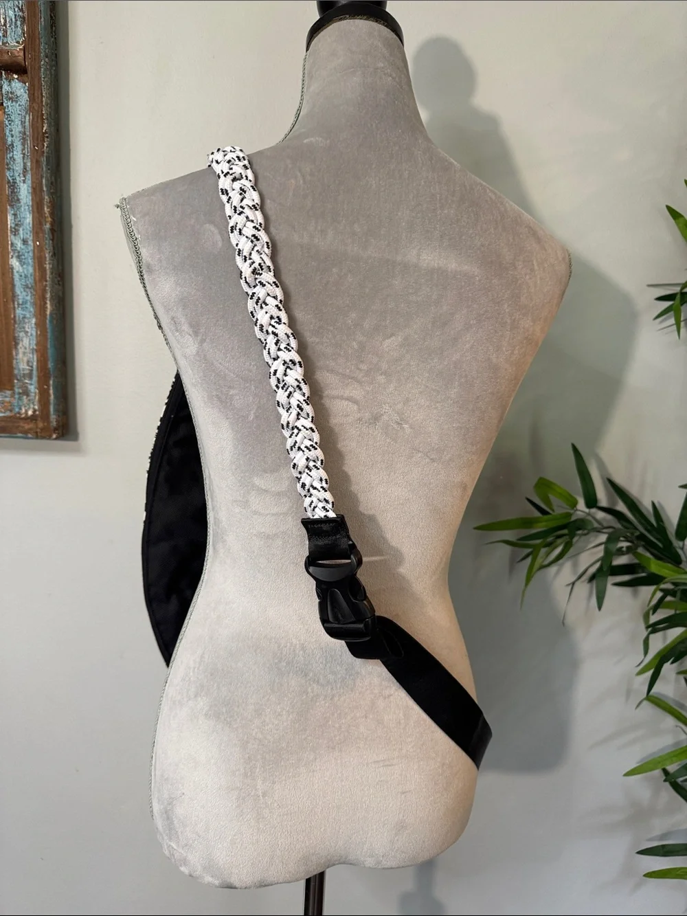Slope Black & White Damask large Crossbody Sling Bag